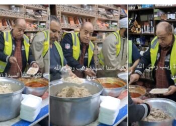 رضا ادريس يشارك في إعداد الطعام في السيدة زينب