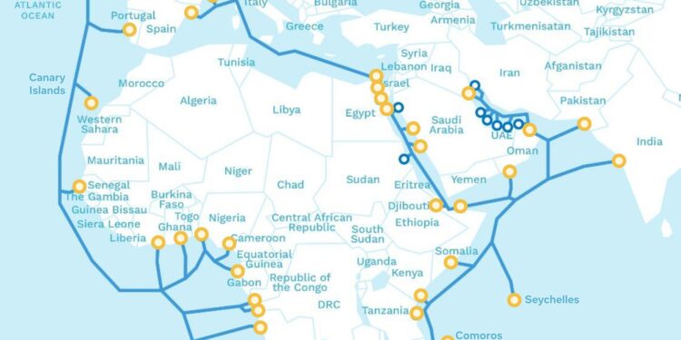 المصرية للاتصالات : اكتمال الكابل البحري 2Africa لتوفير خدمات الاتصالات لـ 30% من سكان العالم 
