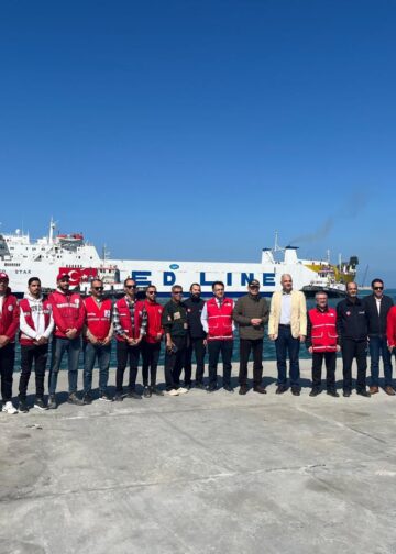 ميناء العريش يستقبل سفينة الخير الـ21 التركية تحمل 3300 طن مساعدات إنسانية لغزة