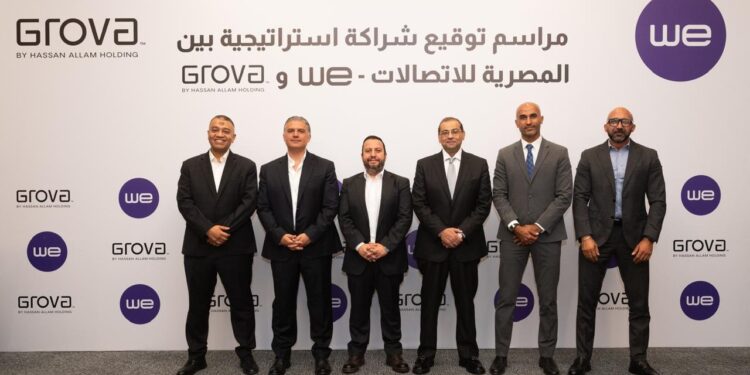  المصرية للاتصالات WE تمد جروفا للتطوير العقاري بحلول البنية التحتية الرقمية