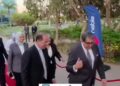رئيس إي فاينانس يستقبل وزير المالية خلال افتتاح كول سنتر الضرائب العقارية