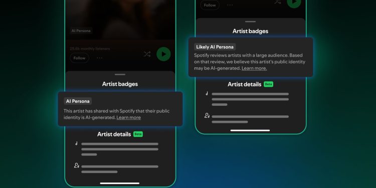 Spotify يطلق شارة جديدة لهويات الفنانين المُنشأة بـ الذكاء الاصطناعي